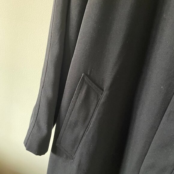 Sequence VTG Black Lined Button Up Trench Coat S 12 V.I.petite with removal hood - Picture 2 of 10